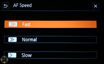 Three new AF speed options available